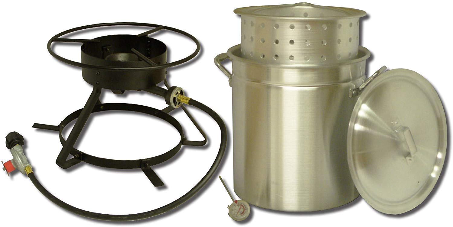 King Kooker5012A Package Boiling and Steaming, Silver, Balck