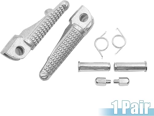 Miniatura 6 de uxcell 1 par de aleación de aluminio de 0.472 in reposapiés de motocicleta reposapiés reposapiés Peg Bike Bicicleta Ciclismo tono plateado para