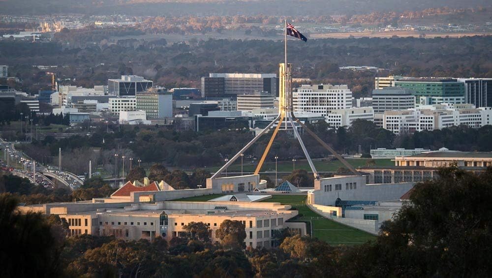 Parliament House, Canberra Australia at Dusk Color Photograph