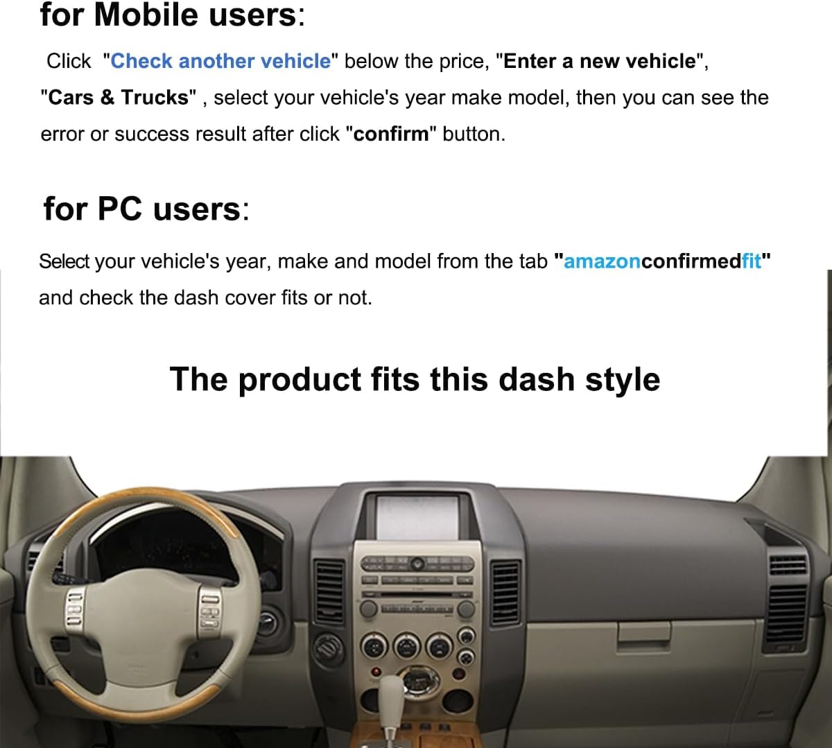 Dash Cover Mat Custom Fit for Infiniti QX56 with Light Sensor,Dashboard Cap Pad Carpet Protector F209 (Black)