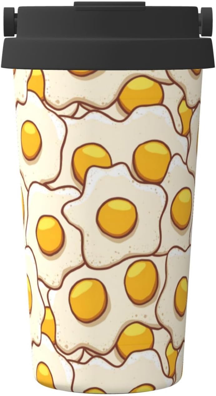 タンブラー 目玉焼き 卵 コーヒーカップ 蓋付き マグカップ 水筒 ステンレス製 コンビニカップ 保温保冷 真空断熱 大容量 直飲み