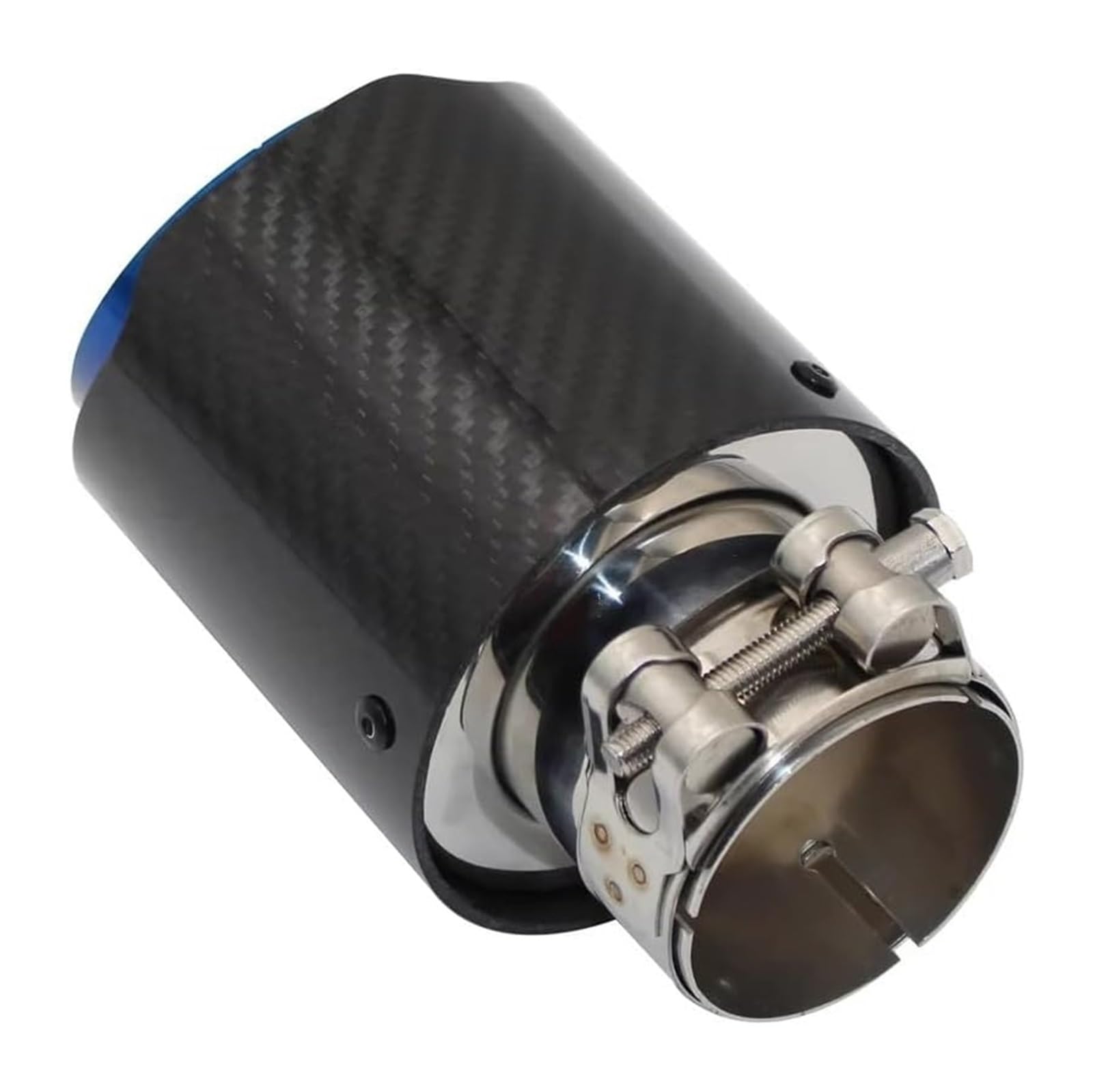 Tuyau d'échappement voiture en carbone brillant bise droite 77mm-101mm - 6