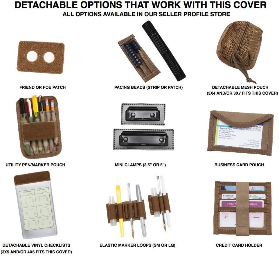 TACTICAL NOTEBOOK COVERS Tactical Field Cover | Zippered Case for Canadian Forces FMP | Fits 6.75" x 4.5" Notepad | Durable Organizer for Field Use (Coyote Brown)