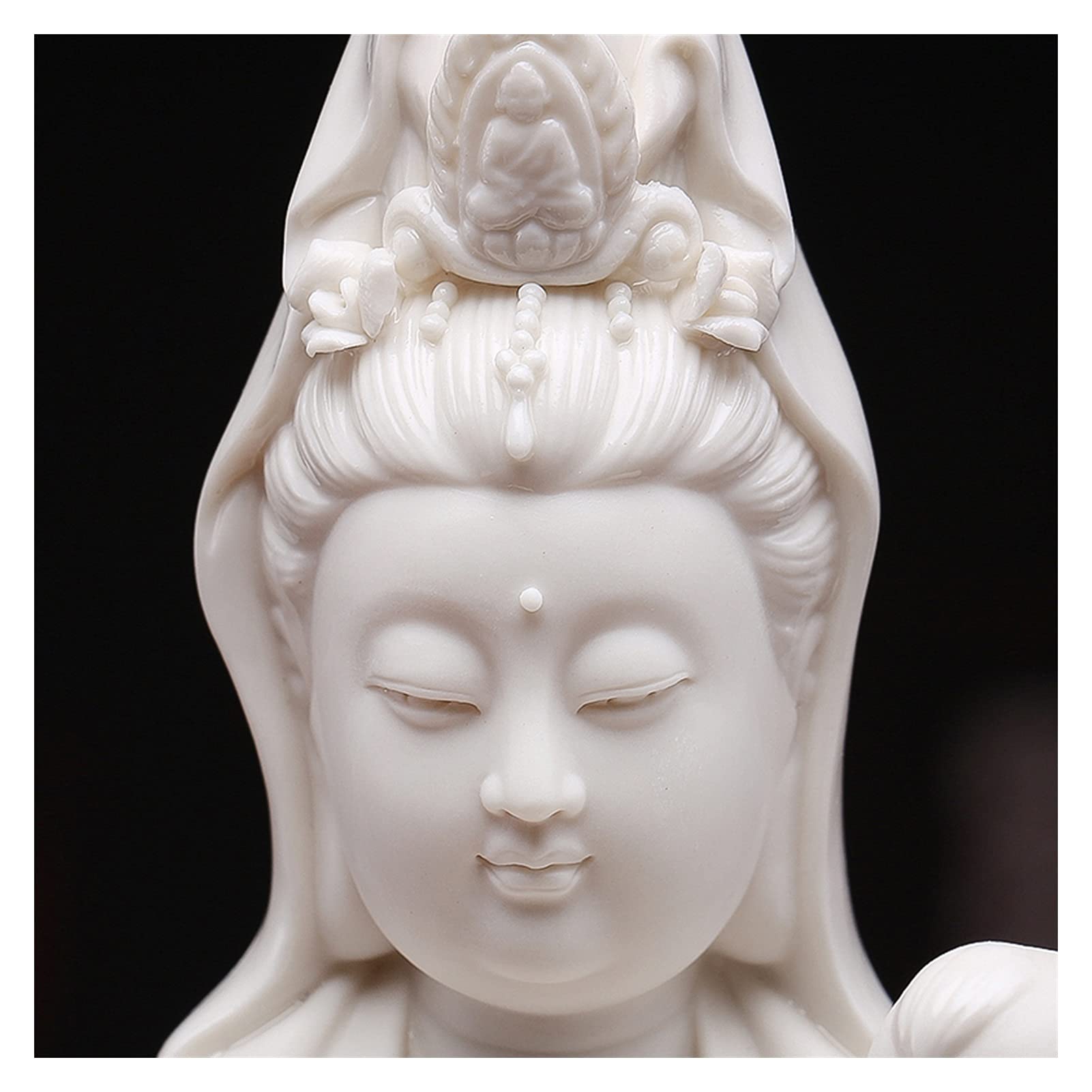 estatua de Buda o Bodhisattva Guanyin Buda estatua artesanía de porcelana blanca decoración de guanyin, para la sala de estar Oficina decoración del hogar consagrada, dar al colega liderazgo del regal