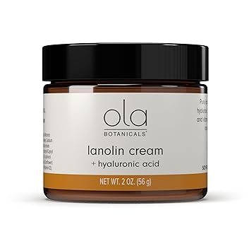 Ola Botanicals Lanolin Cream - Rich Hydrating Cream With Sodium Hyaluronate & Niacinamide - Gentle For Body & Face - Deep Moisturization & Healthy Skin Glow - 2oz