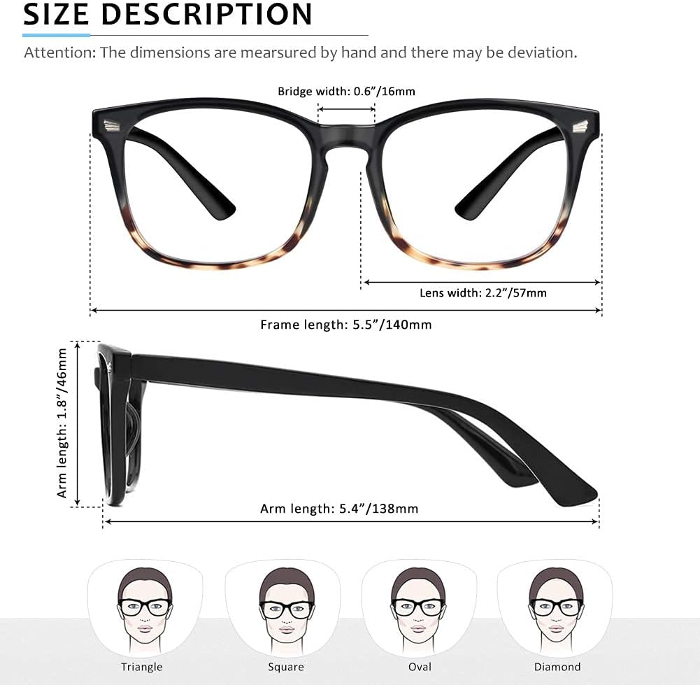 Blue Light Blocking Glasses - Computer Glasses Anti Eye Strain Headache