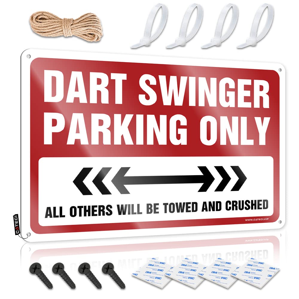 KRAZMURONGD Tin Metal Decor Dart Swinger Parking Only Tin Sign Vintage Coffee Sign Funny Warning Signs