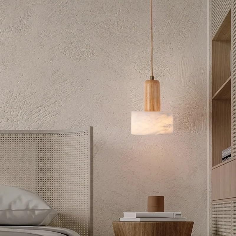 Suspension en marbre blanc et luminaire LED noble pour salon moderne