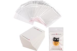100-Pcs Display Cards and Clear Self-Sealing Cellophane Bags