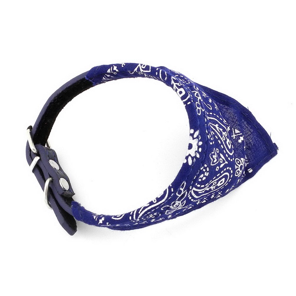 ZUNEA Small Pet Dog Cat Collar Triangle Bandana Style Neckerchief Adjustable Print Puppy Scarf Collar Blue