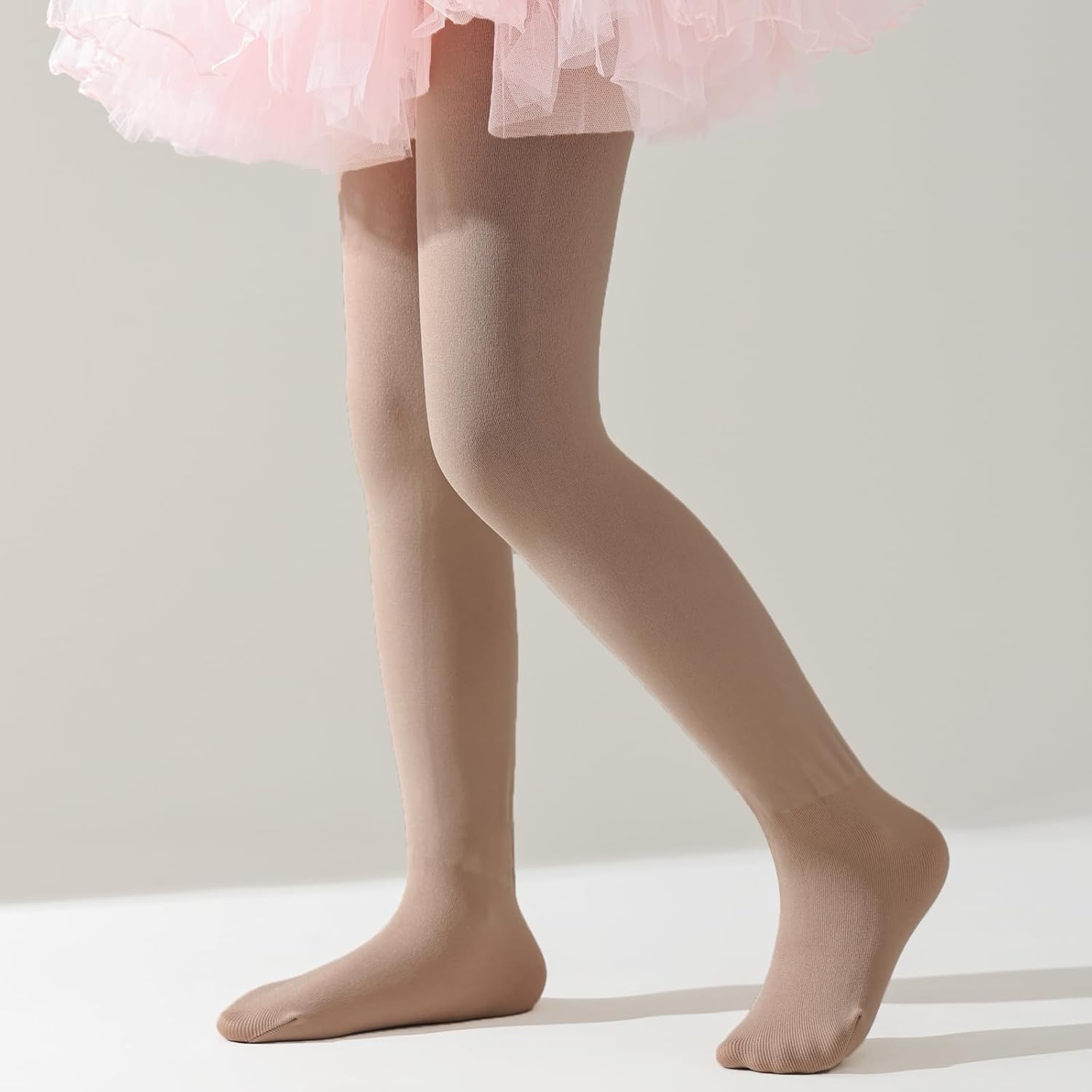 Mini angel Girls Fleece Lined Tights Winter Thick Thermal Leggings Footed Dance Tights Age 5-11, 1/2 Pairs - Image 2