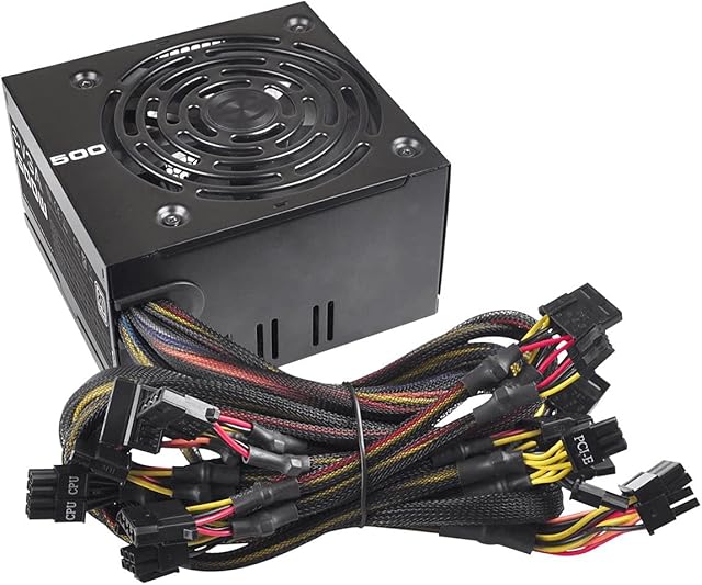 Evga 500 W1, 80+ White 500W, Power Supply 100-W1-0500-K3, Black