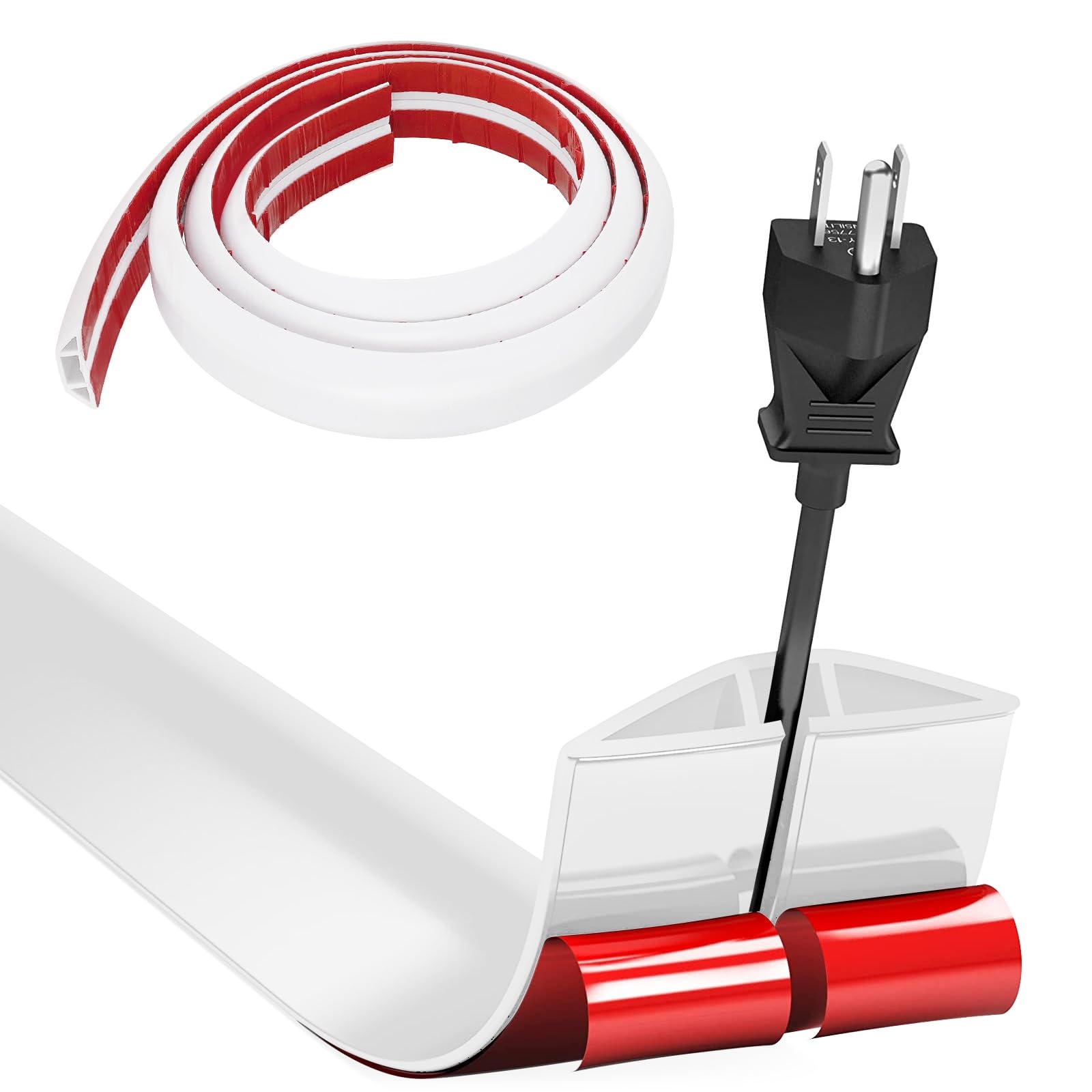 Cache Cable Sol, Petit Canal De Câble Flexible, 3M Goulotte Passe Cable Sol Silicone, Cache Fil