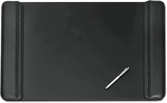 Artistic 20" x 36" Sagamore Executive Desk Pad with Padded Flip Side Rails, Black
