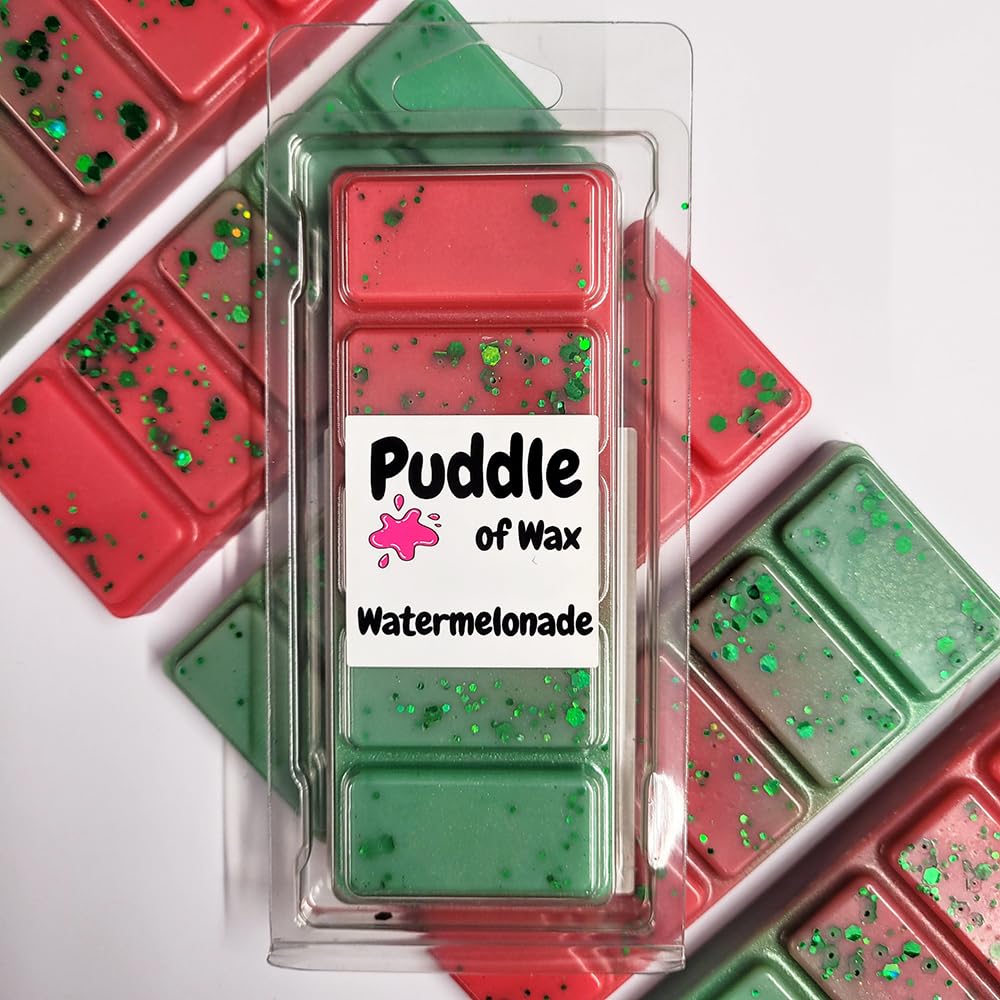 Puddle of Wax - Watermelonade Soy Wax Melt Snap Bar - 50g - Fruity Scent - Vegan Friendly - Made in the UK
