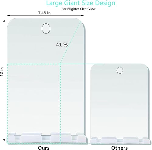 Miniatura 2 de XoYo APHUIME - Espejo de ducha grande sin niebla, incluye 1 ganchos adhesivos, espejo de ducha antivaco, espejo de afeitado de maquillaje de ducha,