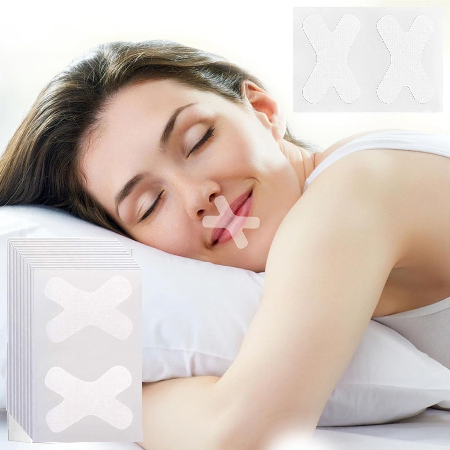 BOGOTA 60 Pcs Sleep Strips Anti Snoring Mouth Tape for Sleeping Strips Anti Snoring Devices Advanced Stop Snoring Mouth Tape for Better Nose Breathing Mouth Closing Tape Sleep Aids Snoring Reduction