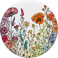 Vista 3 de Planta floral, flores silvestres, flores, jardín, follaje botánico, PopSockets intercambiables PopGrip