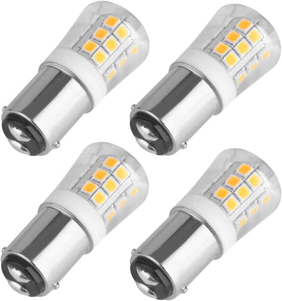 BA15D Two Contact LED Bulb S8 Bayonet Base 1076 1142 1176 Non-Dimmable 3W Waterproof AC12V/DC 10-24V Pack of 4