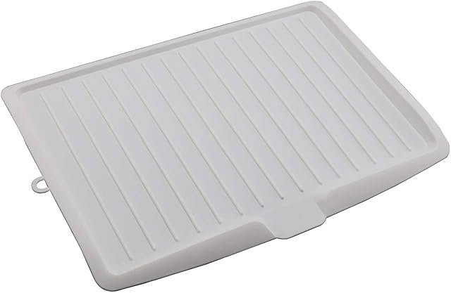 Youyijia Dish Drain Board 44.7 * 30.9 * 2.8cm Drip Sloping Draining Tray for Pots Pans Glass Bowls Fruit Vgetable Drain Cooking Holder Tools ?White?