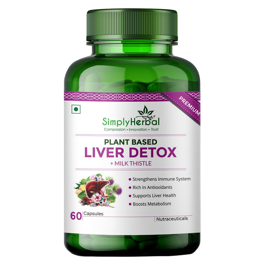 Simply Herbal Plant Based Liver Detox Capsules, Milk Thistle Extract