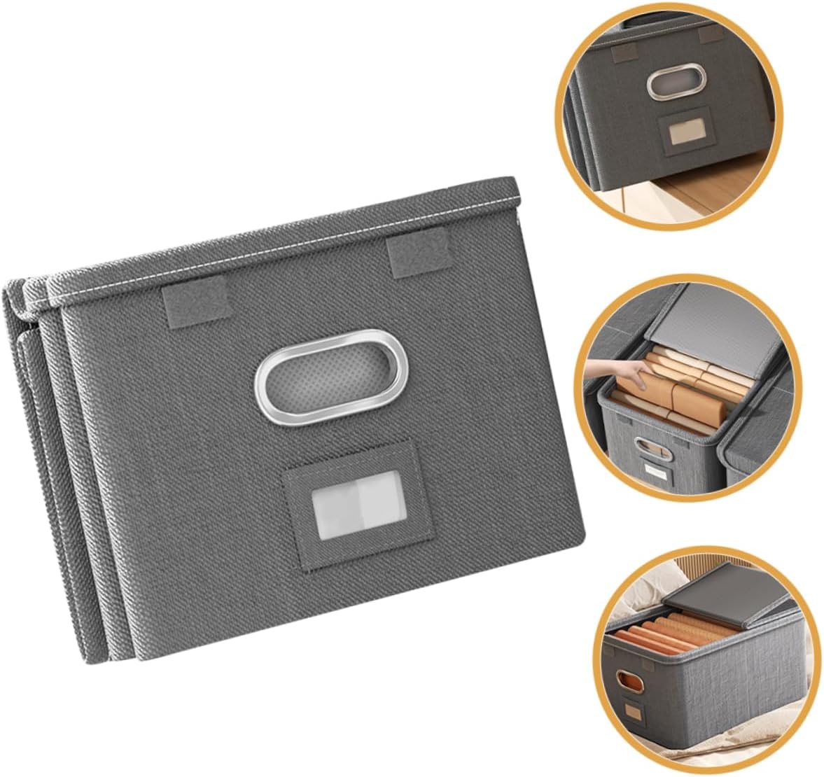 Cabilock Foldable Cloth Storage Organizer Capacity Storage Bin for Clothes and Blankets and Space Saving Design for Home Closet and Bedroom Use