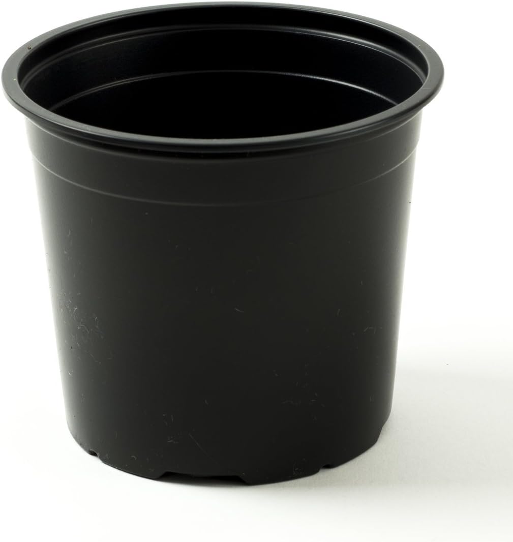Nutley's 1 Litre Grey/Black Round Plastic Plant Pot (Pack of 20)