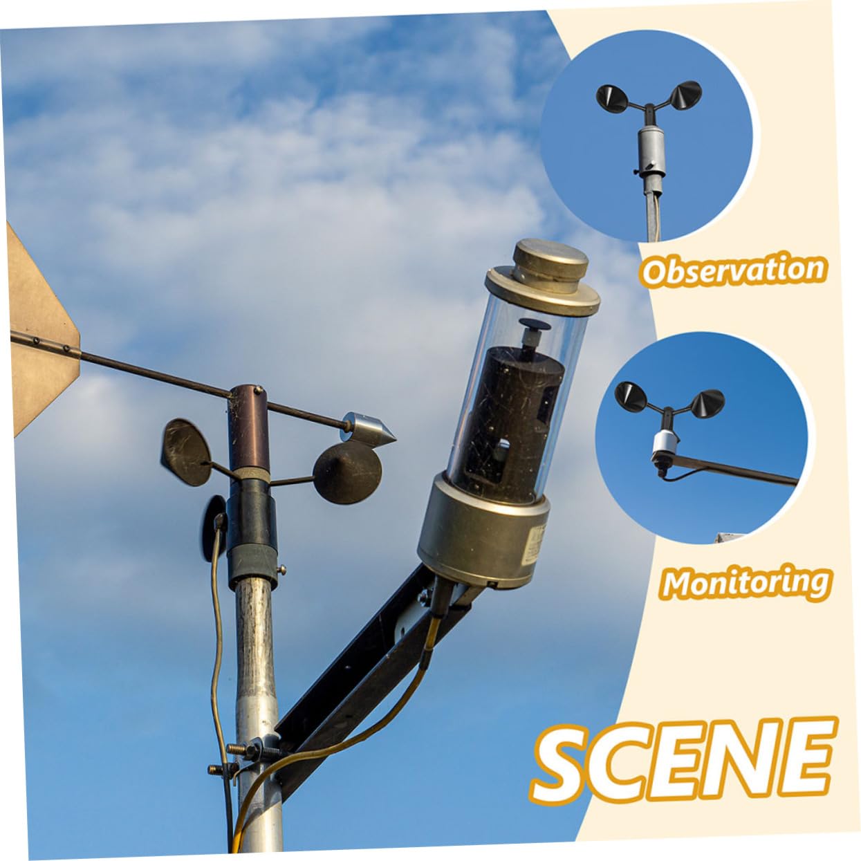 Yardenfun 3 Stück Windsensor Gehäuse Windgeschwindigkeitssensor Windmessgerät Ersatz Anemometerbecher Abs Robust Wetterfest Für Außendekor Terrasse Garten