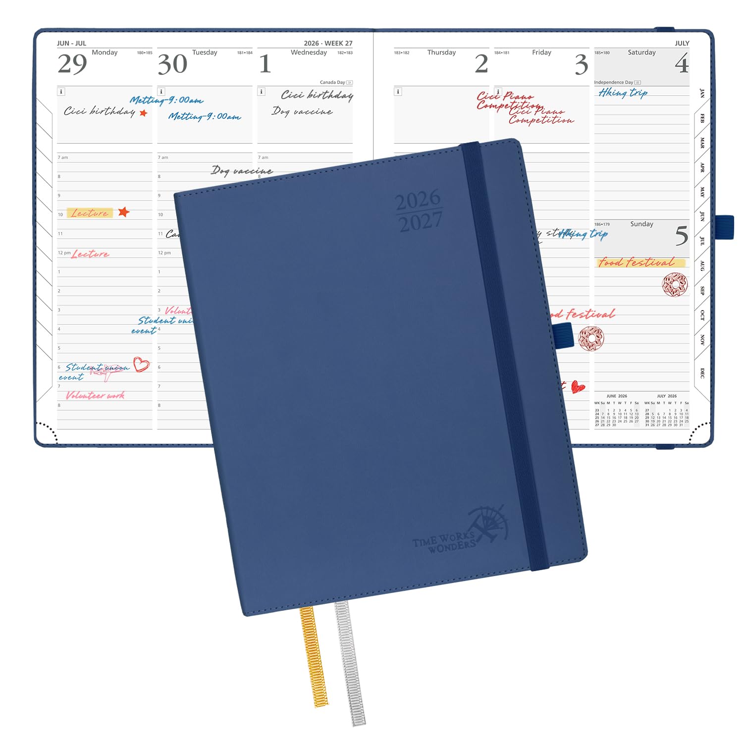 POPRUN Planner 2026-2027, Large-8.5" x 10.5", Academic Weekly Planner