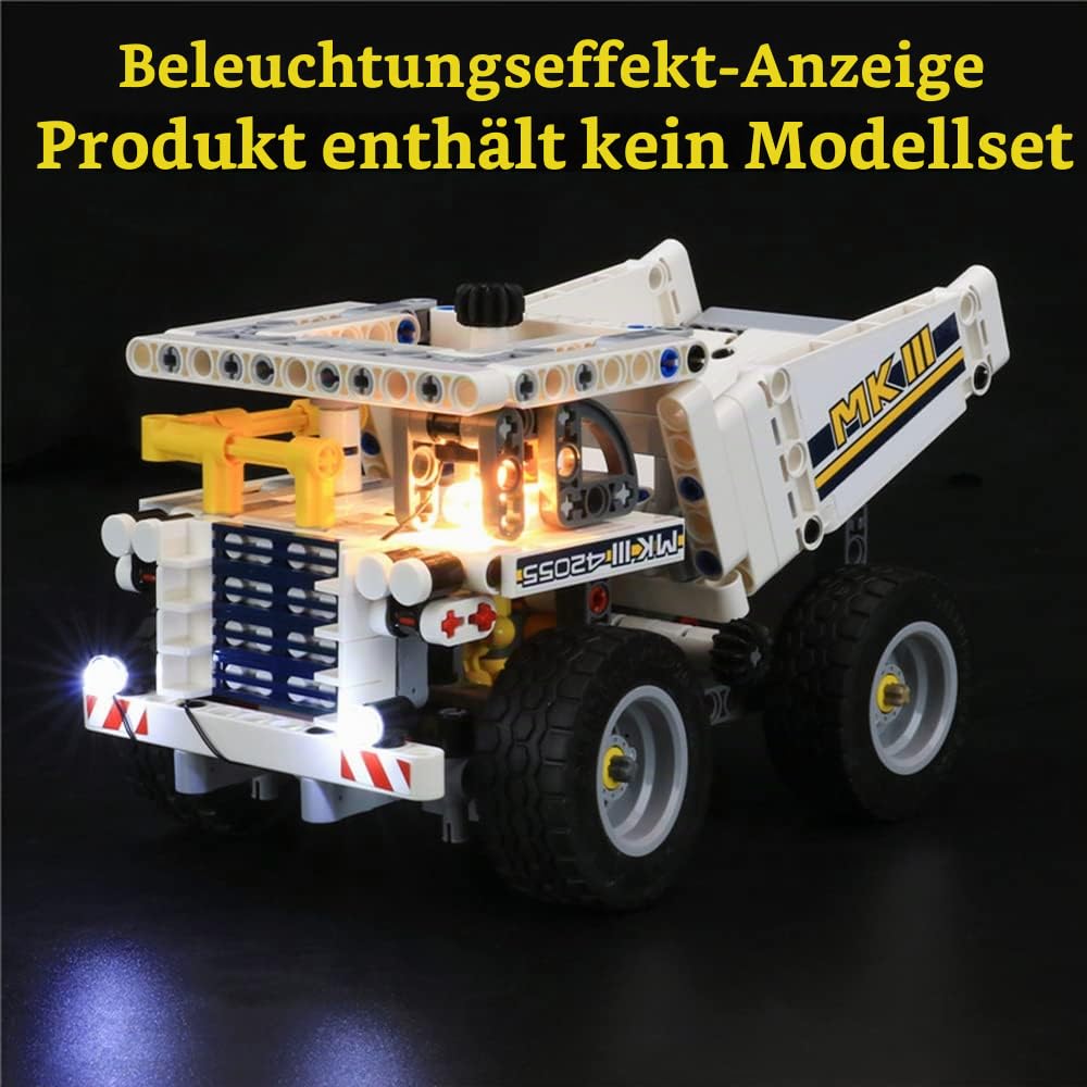 GEAMENT LED Licht-Set Kompatibel mit LEGO Schaufelradbagger (Bucket Wheel Excavator) - Beleuchtungsset für Technic 42055 Baumodell (Modell-Set Nicht enthalten)