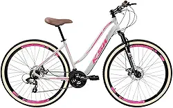 Bicicleta KSW Sunny Feminina em Aluminio Aro 29 Rebaixada Retro 21 Marcha Relação 3x7com Freio a Disco e Suspensão de 80mm