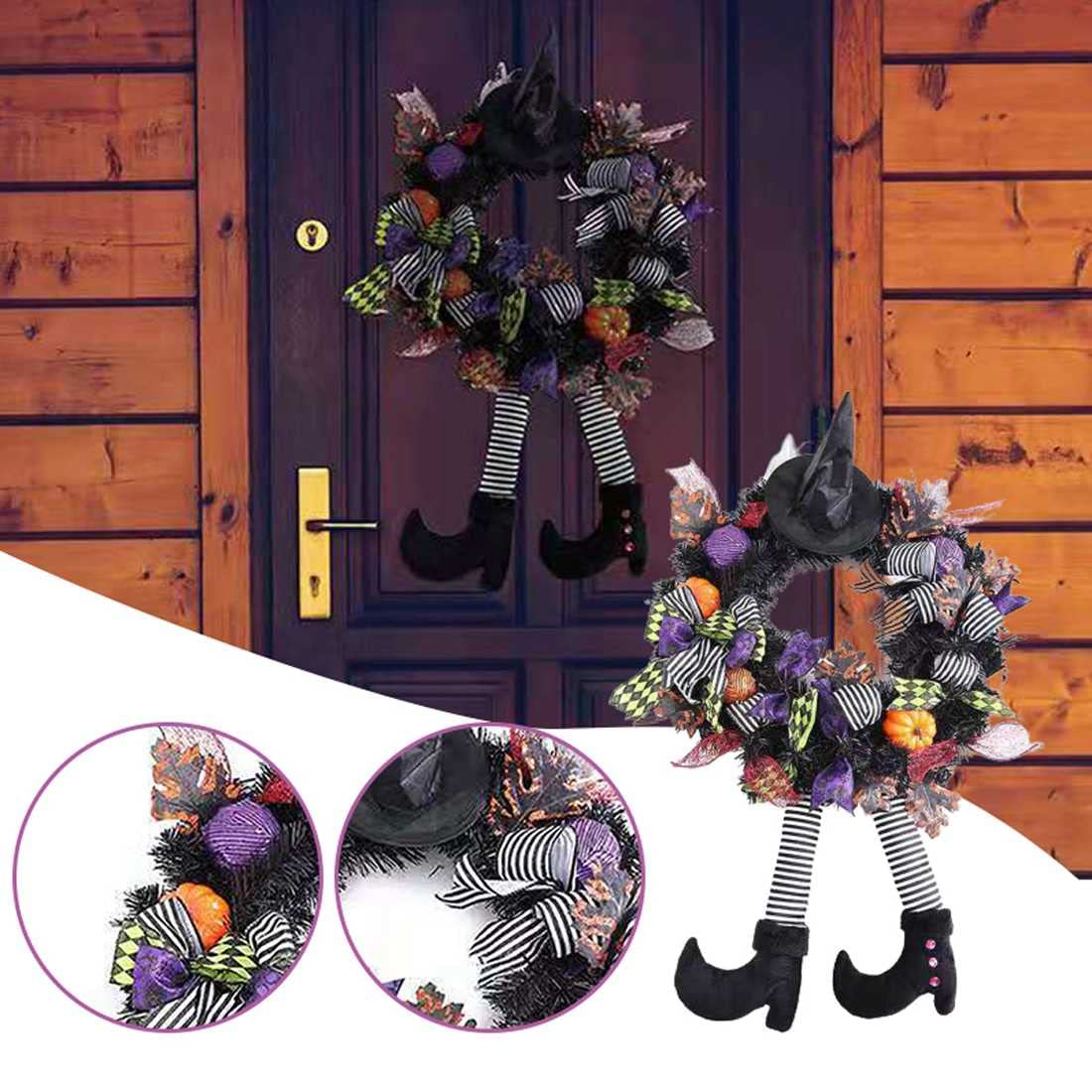 Amazon.co.jp: 玄関リース ハロウィン リース 飾り 魔女 花輪 秋