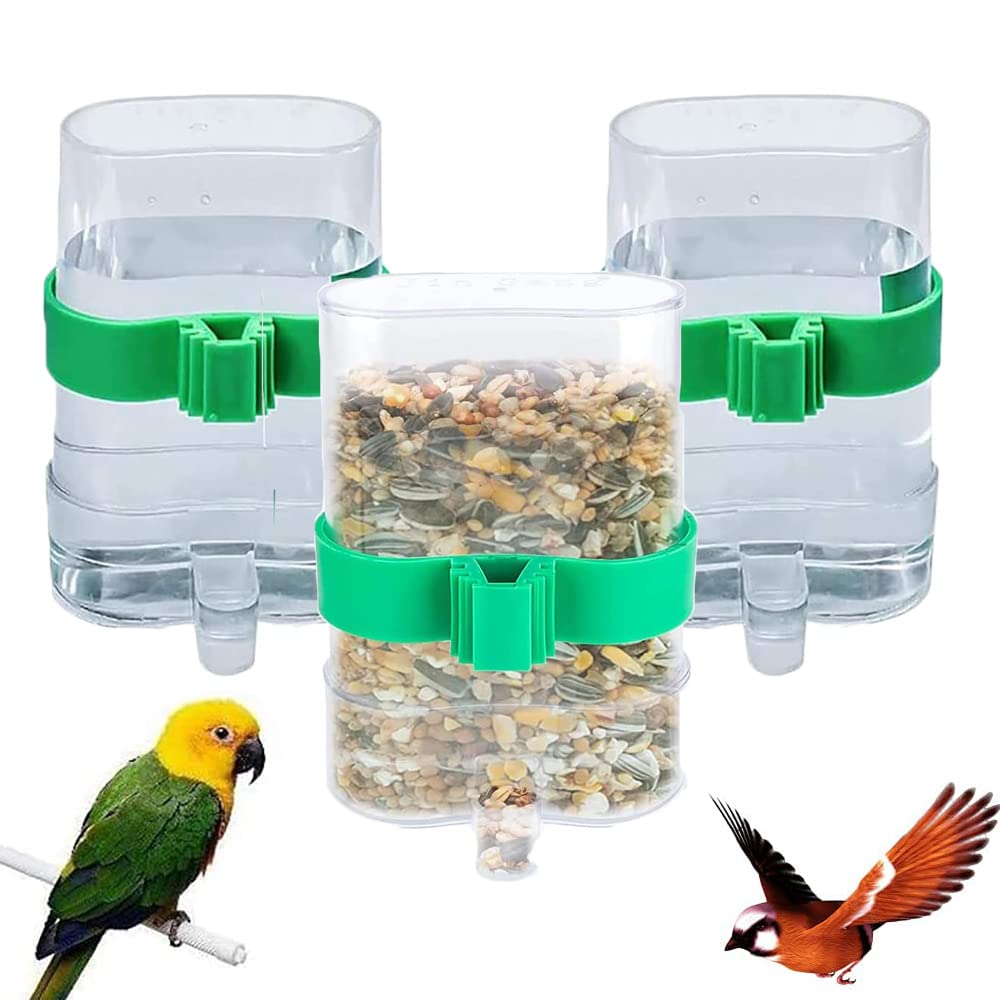 3Pcs Mascotas, Comedero para Pájaros, Bebedero Automático para Pájaros, Comedero para Pájaros Comedero para Mascotas, Dispensador de Agua para Comida de Aves, Comedero Automático para Pájaros