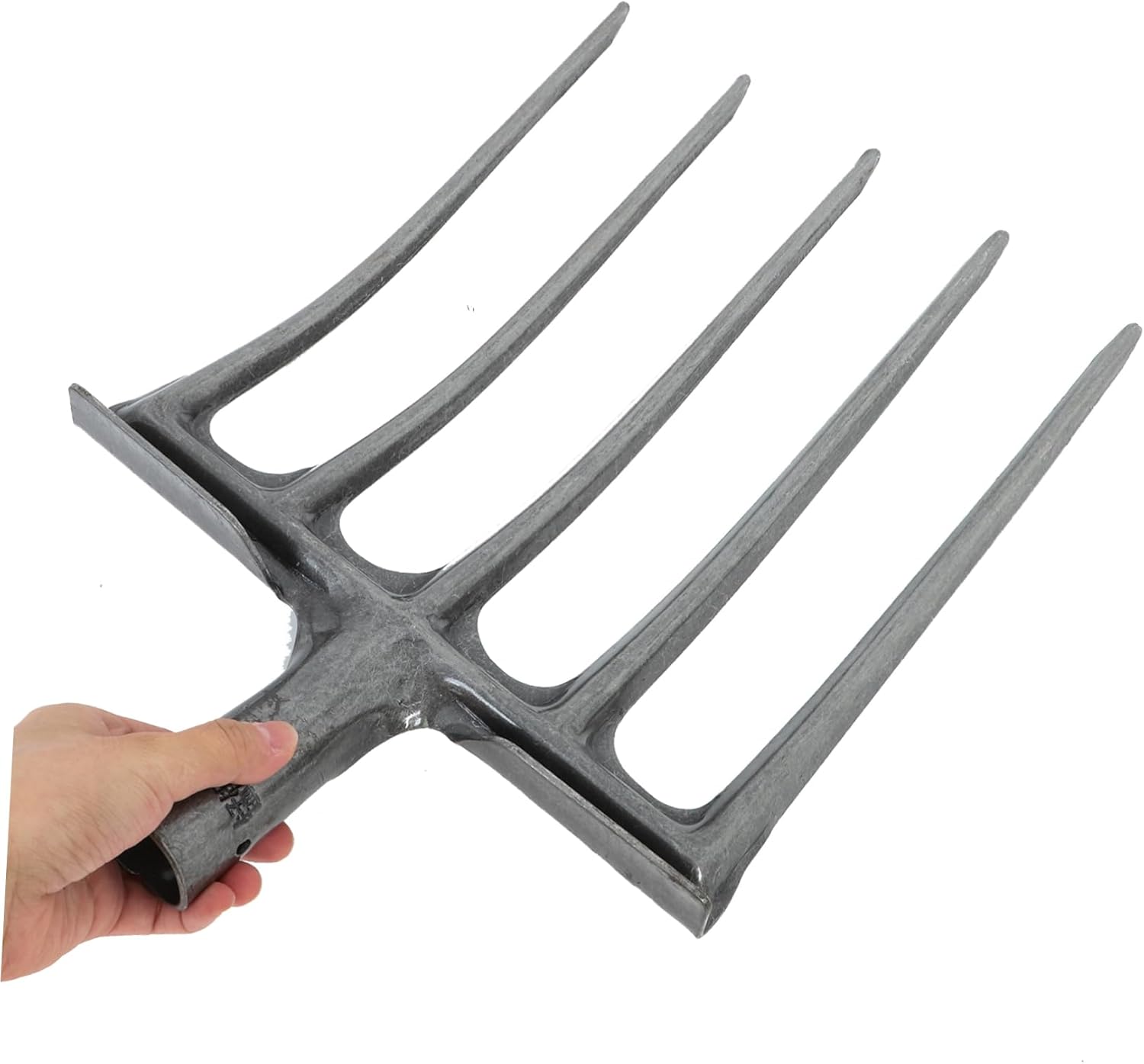Kisangel Heavy Duty Steel Fork for Agricultural Use Tooth Soil Loosening Tool for Deep Plowing and Crop Harvesting Versatile Farming Equipment for Efficient Soil Preparation