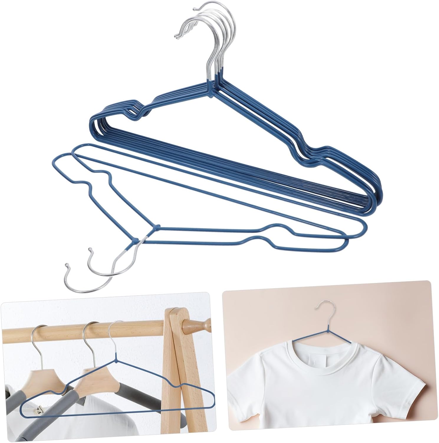 10pcs Children Hangers for Clothes, Space Saving PVC Coated Iron