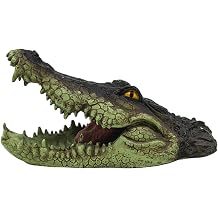 Alligator Head for Pool, Novelty Alligator Head Resin Animals Statues, Realistic Water Pond Decoy for Pool Pond Garden Balcony