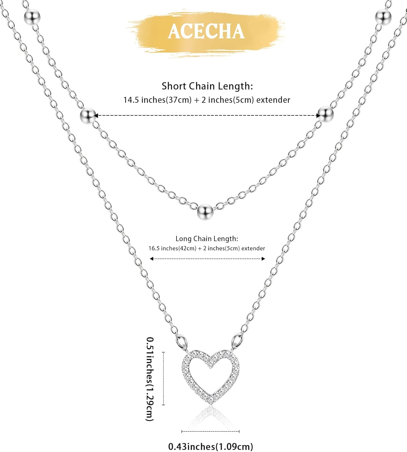 ACECHA Layered Necklaces for Women, 18K Gold Plated Choker Necklace for Women Trendy Silver Dainty Simple Layering Coin Heart Pendant Jewelry Gifts - Image 5