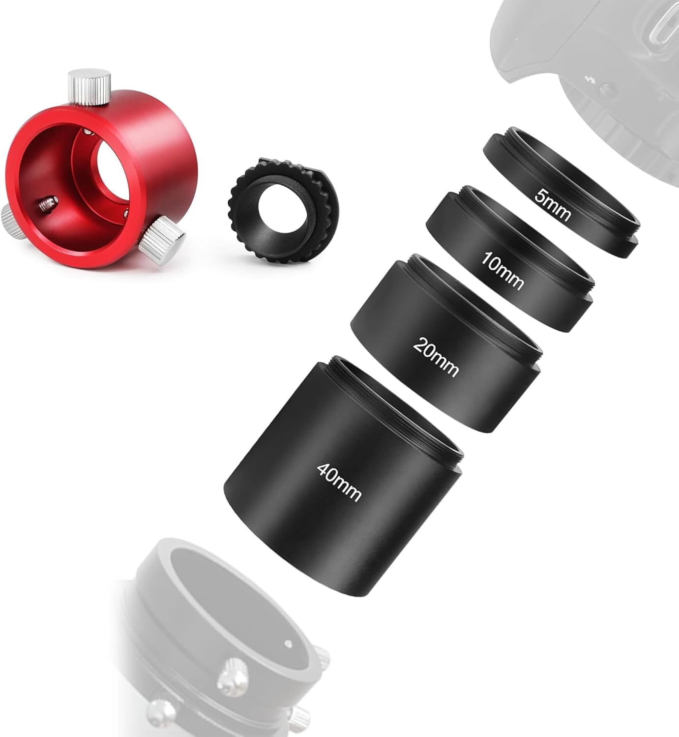 Astromania Polar Scope Adapter- Bundle with - T2-Extension Tube Kit - Length 5 10 20 40mm