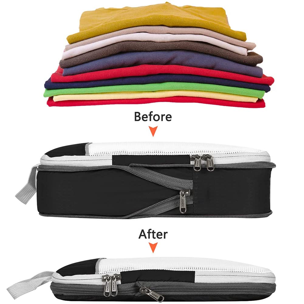 Organizzatori da Viaggio a Compressione,Organizer Valigia Set di 3/6,Cubo di Viaggio,Cubi di Imballaggio per Zaini e Valigie,Organizzatore Valigia,Sacchetto da Viaggio Set per Scarpe e Vestiti G