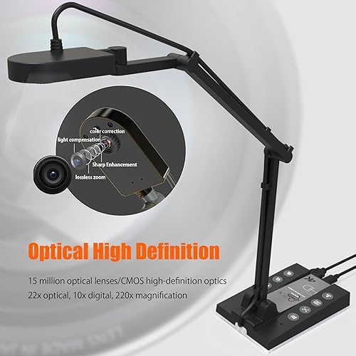 Miniatura 4 de TreasLin Cámara de documentos para profesores HDMI USB-C 15MP HDIM Cámara de documentos, aprendizaje remoto para presentaciones en el aula, clases