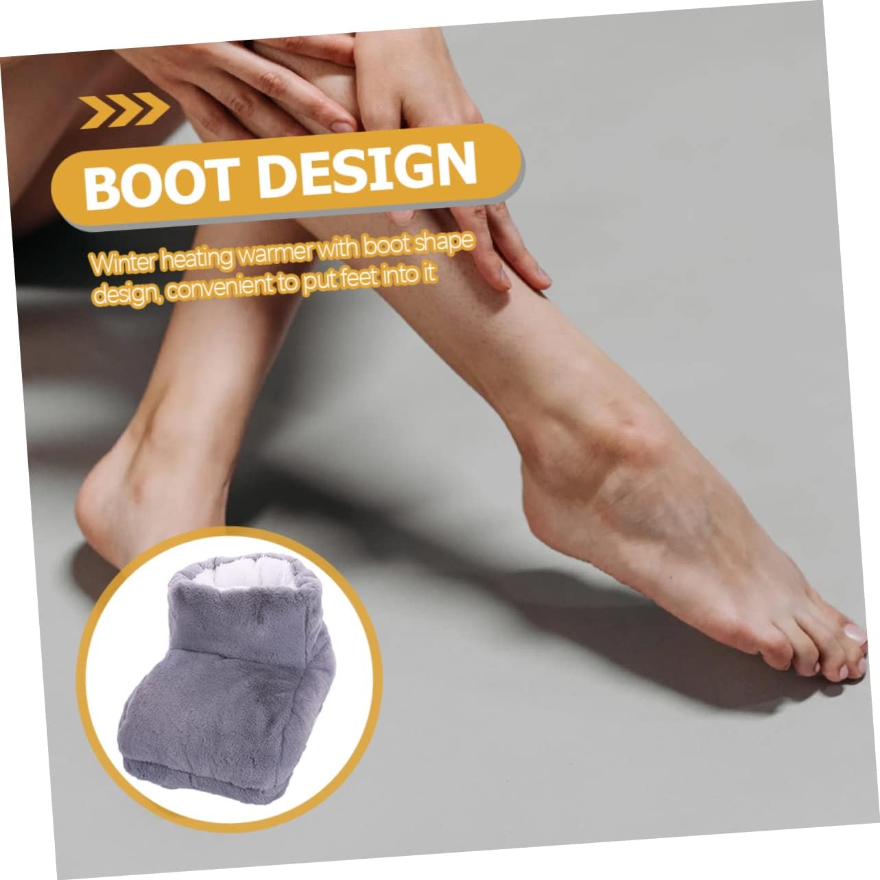Plush Foot Warmer Shoes Heated Pad Warm Your Feet Fast for Study Office