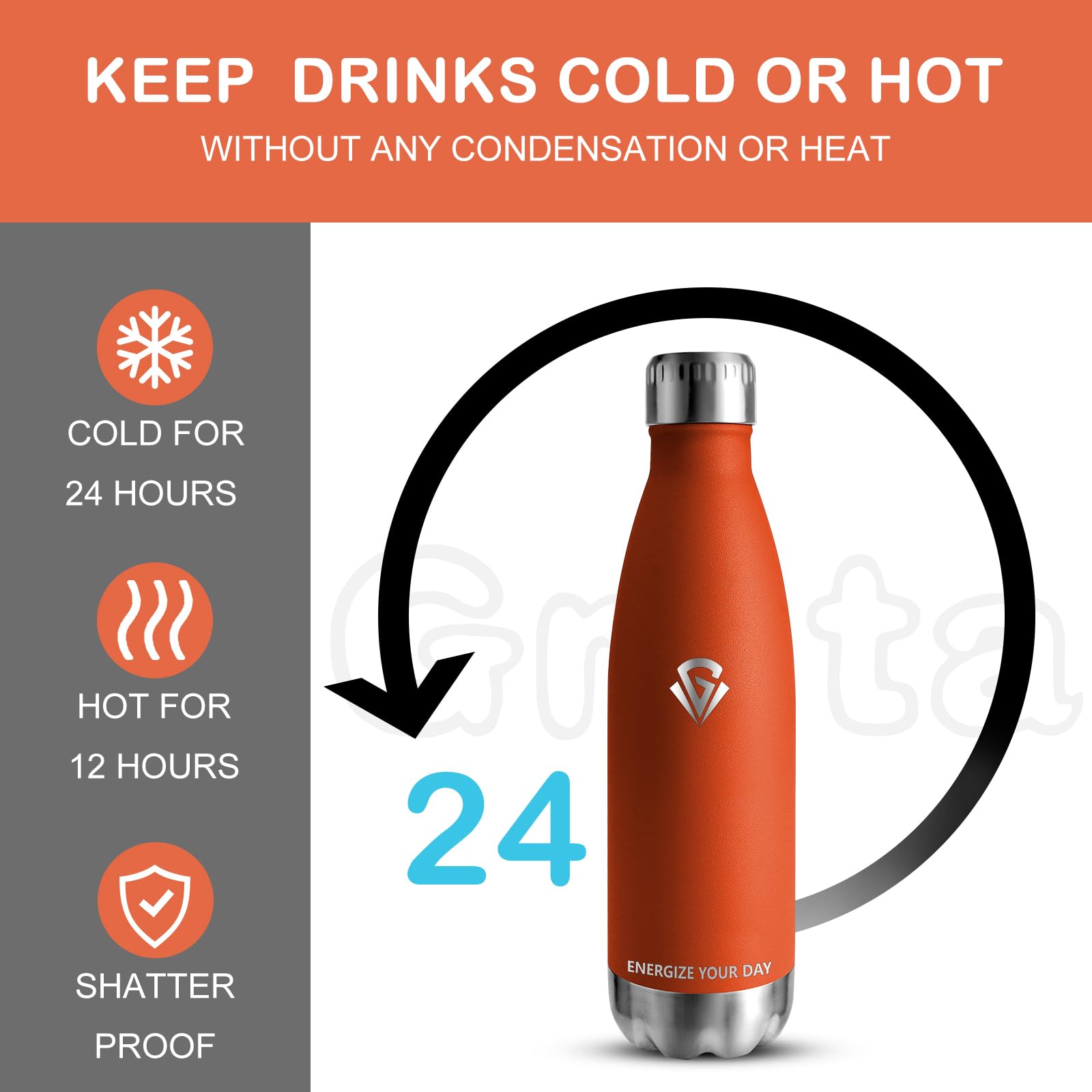 HoneyHolly Gourde Enfant, Acier Inoxydable 18/8, Bouteille