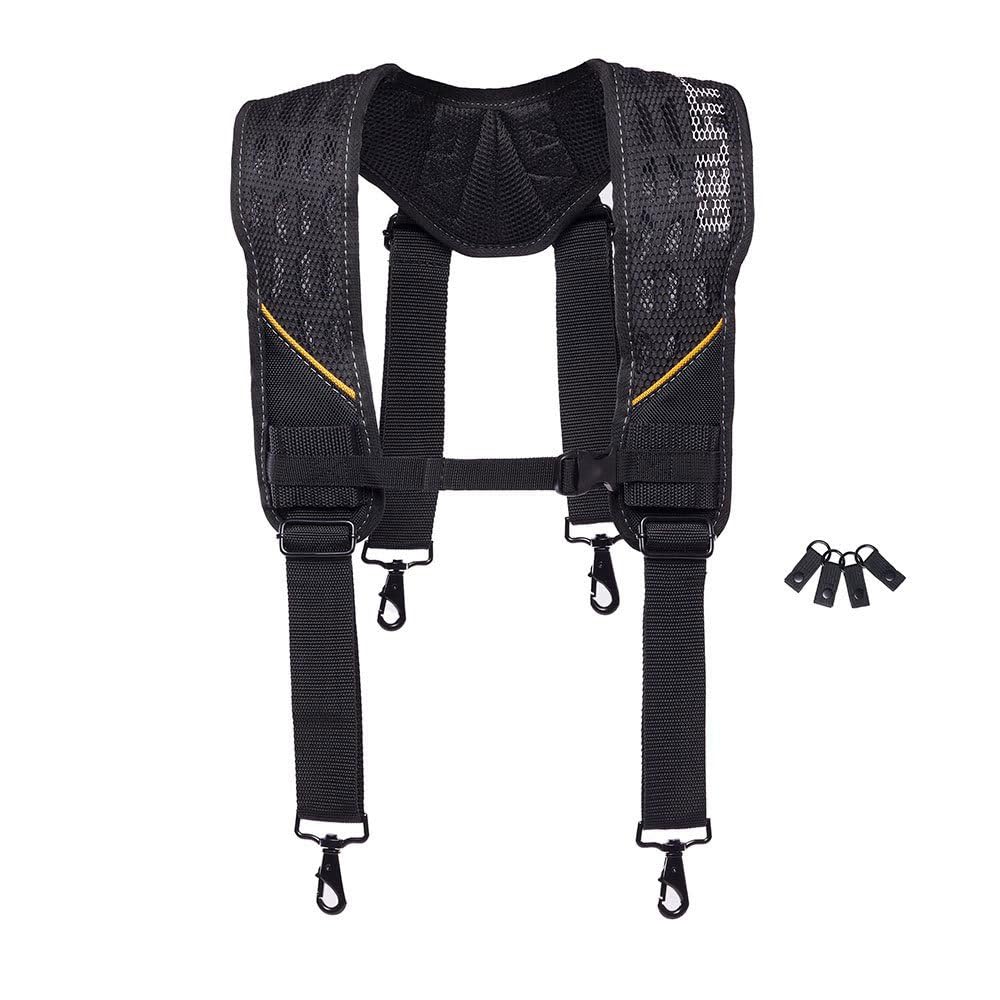ToughBuilt GelFit Black Suspenders with Buckles, Loop & ClipTech Attachment Points