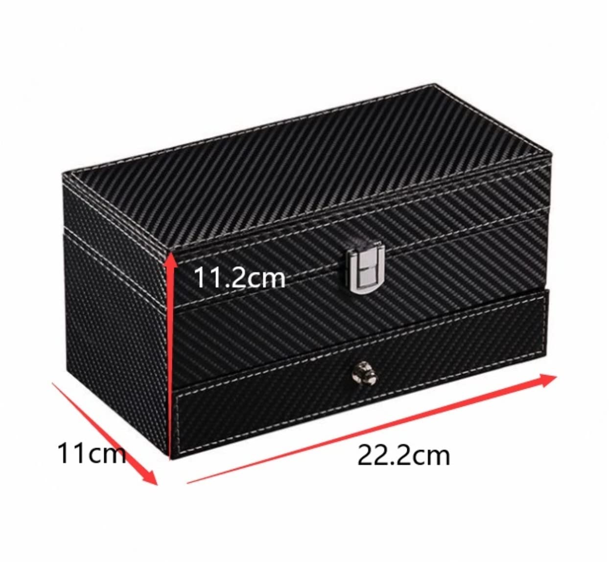 Uhrenetui, Uhrenrolle, PU-Leder, 4 Fächer, Uhrenbox, 2 Etagen, Organizer, Schmuckhalter, Vitrine, Schublade, Aufbewahrungsbox, Uhrenbox, Uhrenbeweger (weiß)