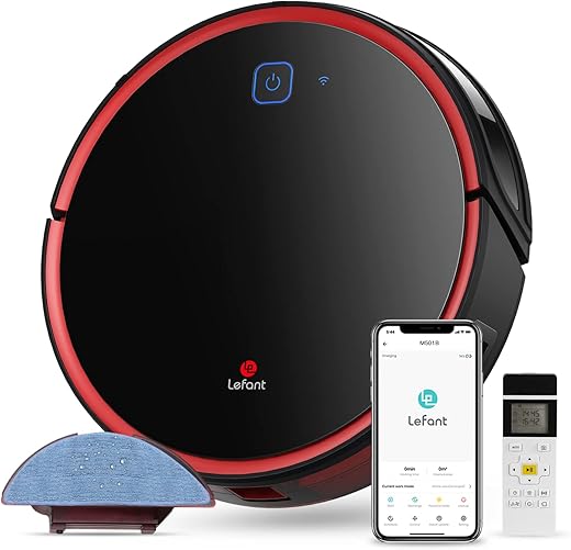 Aspirateur Robot Laveur, Lefant-T700 Connecté Wi-Fi et Alexa Aspiration Forte 2200Pa avec...