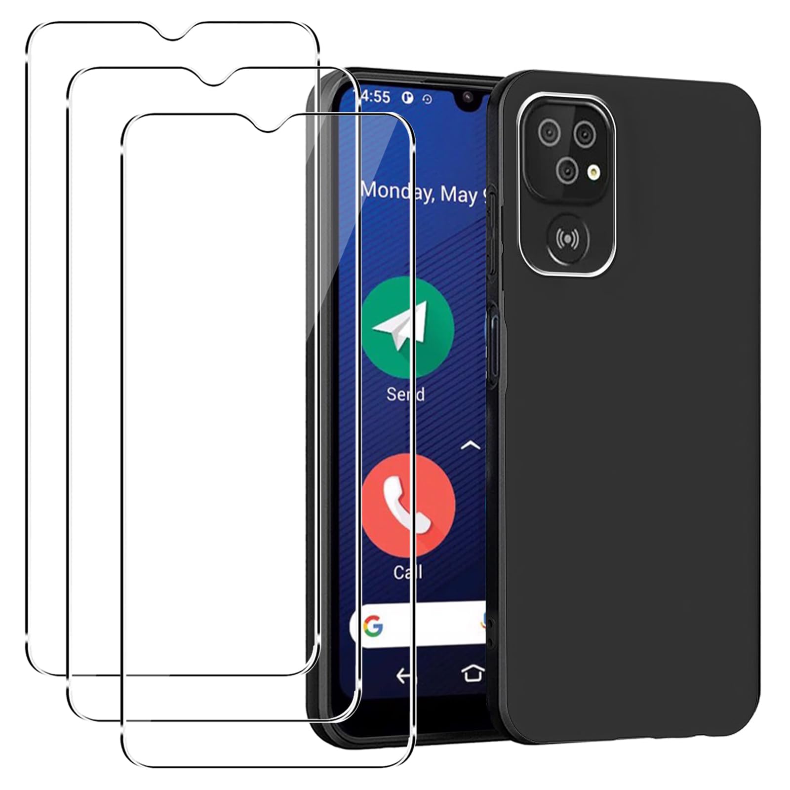 Carinacoco Case For TCL 505 With 3 Tepered Glass Screen Protector - View #2