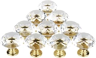 uxcell Crystal Glass Knobs for Cabinets and Drawers, Handles, 1.2 inch 30 mm, Home Decor