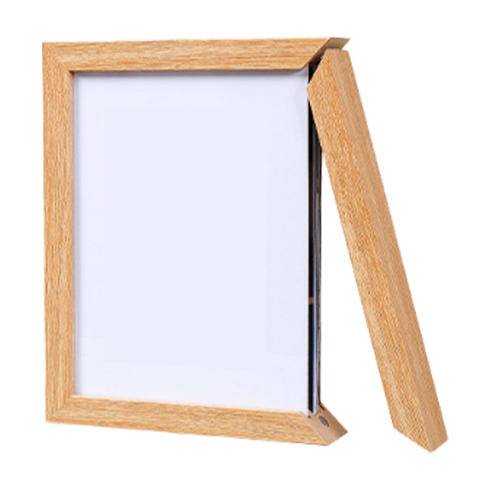 Cadre photo avec rangement bois 17,8 cm ouverture facile pour maison et bureau