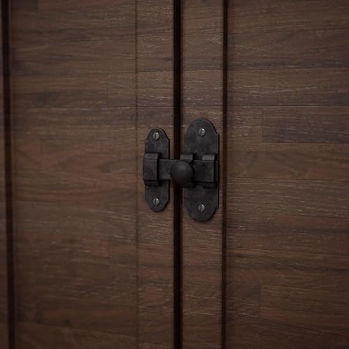 Miniatura 2 de Renovators Supply Manufacturing Pestillo deslizante negro para puerta, 3.25 x 1.25 pulgadas, de hierro forjado antiguo, pequeños cierres deslizantes