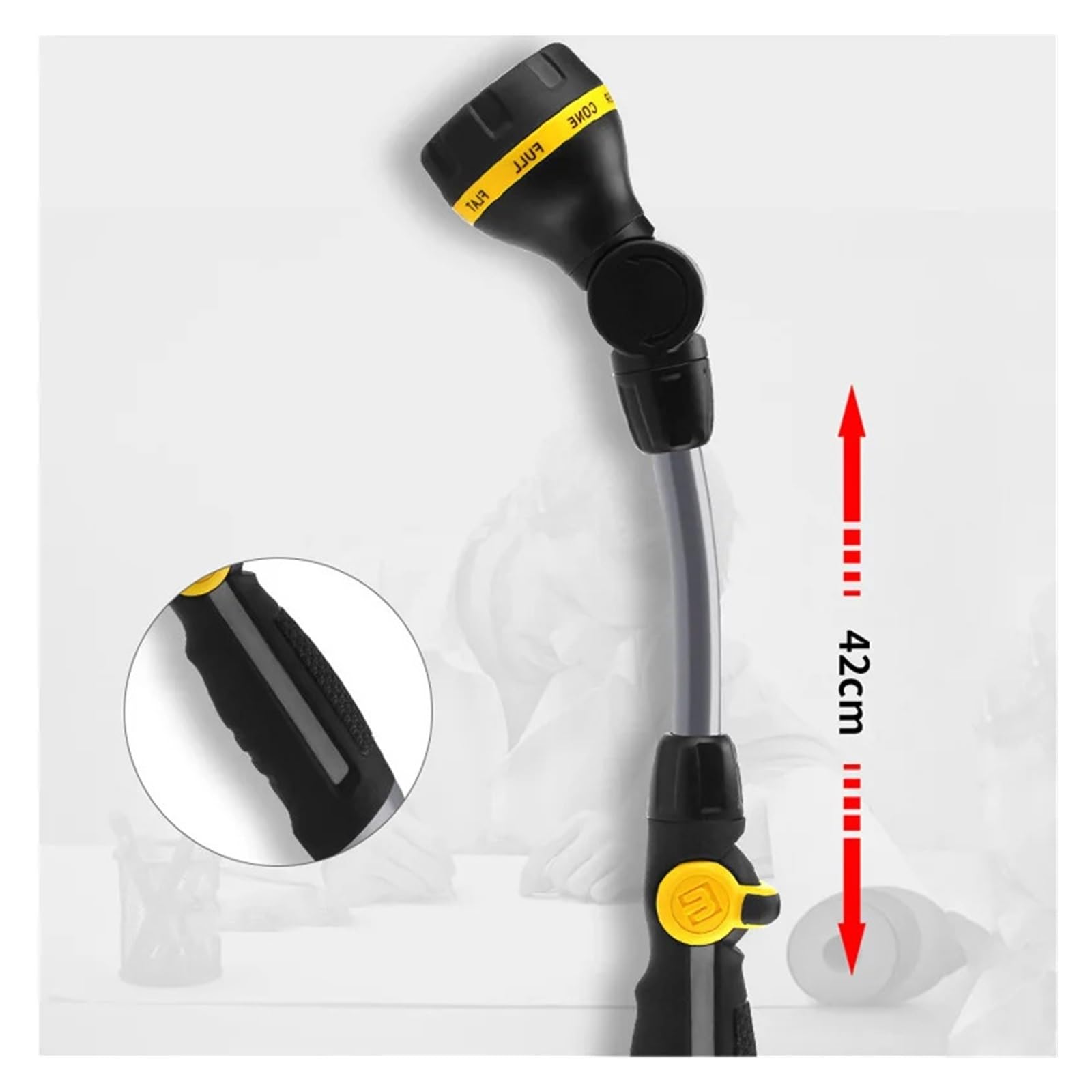 Pistola pulverizadora con manguera Boquilla, Agua de jardín alta presión 180 grados ajustable 8 modos pulverización variables ABS lavado autos(Water Kits)